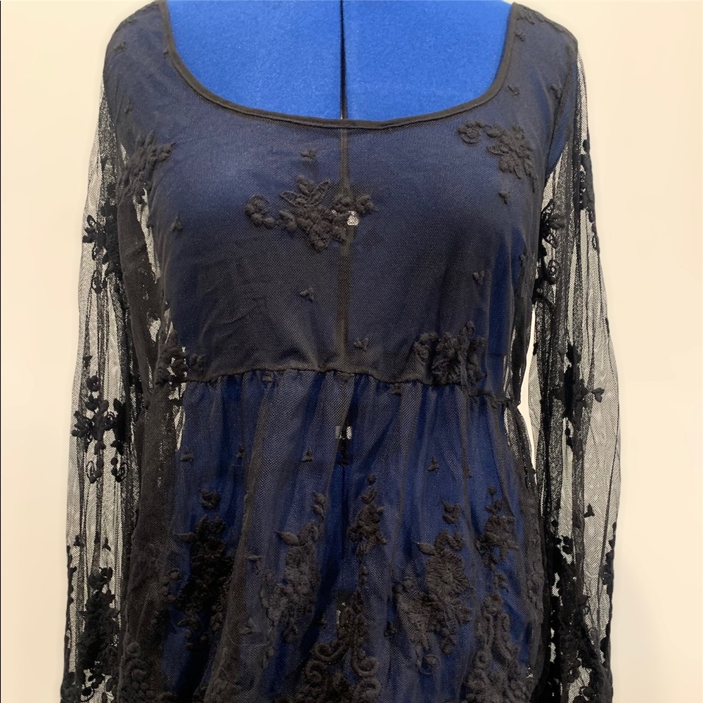 Black Embroidered Top